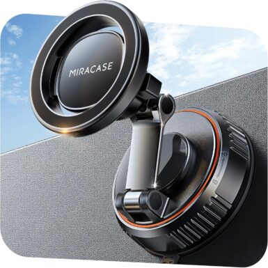 Miracase for MagSafe Car Mount[3800gf Strong Magnet & 90+LBS Suction Base]Magnetic Phone Holders for Your Car, 360° Adjustable Dashboard &Windshield Mount with Adhesive Suction Cup for All Smartphones